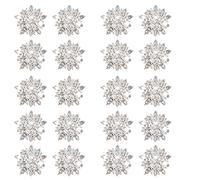Inzopo Lot de 20 boutons en forme de tournesol à strass Argenté 30 mm