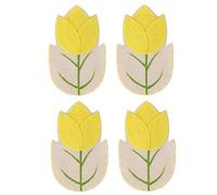 Inzopo Lot de 4 porte-couverts en forme de fleur Jaune