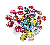 Inzopo Lot de 50 boutons assortis en forme de voiture avec 2 trous pour couture et loisirs créatifs