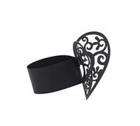 Inzopo Lot de 50 Ronds de Serviettes cœur - Décoration de Mariage, Papier, Noir, 2,1,4 x 6,1 cm