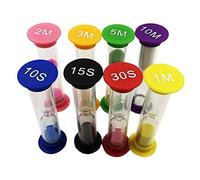 Inzopo Lot de 8 sabliers multicolores : 10/15/30 secondes et 1/2/3/5/10 min, idéal pour les jeux, la salle de classe, la maison, le bureau