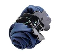 Inzopo Pince à cheveux en forme de rose, pince à cheveux en forme de fleur de crabe, pince à cheveux en satin rose pour femme et fille - Bleu, taille unique, Plastique