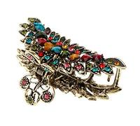 Inzopo Pince à cheveux vintage chic en alliage de métal strass grande taille pinces à cheveux fantaisie épingles à cheveux pour femmes barrettes à cheveux accessoires pour cheveux épais - Multicolore,