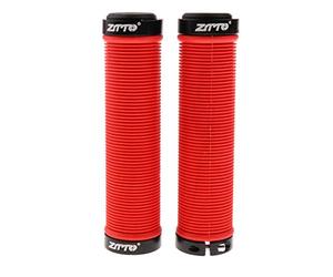 Inzopo Poignée Barre Grip de Guidon de Vélo en Silicone Anti-Dérapant Lock-on pour Vélo VTT, Vélo de Route, Vélo de Cyclisme Rouge 22.2mm