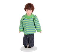 Inzopo Poupée De Porcelaine Miniatures Cheveux Bruns Petit Garçon en Pull Vert