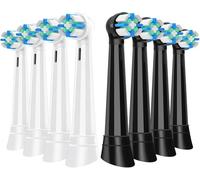 IO Brossette Compatibles avec Oral B iO, Brossettes De Rechange Compatibles avec les brosses à dents électriques Oral-B iO Series 2/3/4/5/6/7/8/9/10 Ultimate Clean Gentle Care (4 Blanc+4 Noir）
