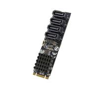 IO CREST Adaptateur 4 Ports Raid SATA III 6 Gbp/s vers clé M.2 B+M PCI-e 3.0 x2 Bande avec Bande SY-ADA40172