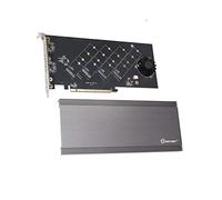 IO CREST Quad M.2 NVMe PCIe 4.0 x4 PCIe x16 Carte d'extension NVMe M.2 jusqu'à 256 Gbps pour AMD 3ème Ryzen sTRX40, AM4 Socket et Intel VROC NVMe Raid