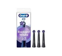 Oral-B Têtes de rechange iO Series Radiant White Black, têtes rondes originales, élimination de la plaque pour le blanchiment des dents, 3