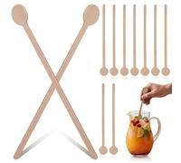 IOBIDDYS 100 Pièces Bâtonnets en Bois pour Remuer le Café Extrémités Rondes, Agitation Douce, Adaptés pour Lait et Crème, pour Bars et Mugs en Céramique Réutilisable