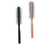 IOBIDDYS 2 pièces Brosse Ronde Bois pour Boucler Cheveux Brosse Soufflante Démêlante Antistatique pour Brushing Volume et Coiffage à Domicile