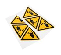 IOBIDDYS 6 pièces Lot de Autocollants Adhésifs de Sécurité Triangulaires Étiquettes Avertissement Pincement Main Autocollants Prévention Risques pour Machines Haute Adhérence Usage