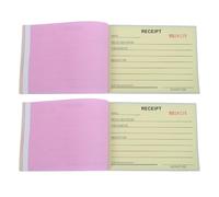 IOBIDDYS Bloc de reçus pour petites entreprises et registre des reçus 3 volets, 2 blocs, papier, format 14,6 x 10,5 cm, pour reçus de dons et transactions