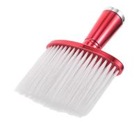 IOBIDDYS Brosse de Barbier Professionnelle à Poils Nylon Doux Plumeau de Balayage Cou pour Nettoyage Cheveux et Visage Outil Polyvalent Coiffure Rouge