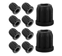 IOBIDDYS Manchons de Douille de Roulette pour Protection et Remplacement des Pieds 10pcs en Plastique Noir Inserts Faciles à Utiliser et Résistants pour Chaise de Bureau