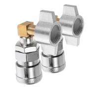 IOBIDDYS Raccord Rapide Lot de 2 Pièces pour Compresseur D'air en Alliage Argenté avec Design Coudé, Rapide pour Maintenance Améliorée pour Utilisation Pneumatique