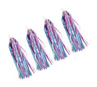 IOBIDDYS Rubans pour Poignées de Vélo Garçon et Filles 4pcs en Plastique Coloré pour Décoration Guidon Vélo et Tricycle pour Sorties Quotidiennes et Balades