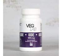 Iode 200 mcg Vegan Veglab - 60 Comprimés - Complément Alimentaire à l’Iode - Soutien Thyroïde, Métabolisme & Fonction Cognitive - Formule Vegan - Sans OGM - Haute Absorption - Sans Gluten