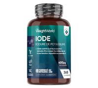 Iode 400μg - 365 Micro Comprimés Vegan - 1 Comprimé tous les 3 Jours - Iodure de Potassium Stable sans OGM ni Stéarate de Magnésium - Apport Standardisé d'Iode