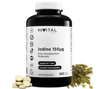Iode Naturel 150 mcg. 365 comprimés vegan pour 1 an de traitement. Iode provenant des Algues de varech Ascophyllum Nodosum. Fabriqué en Europe par HIVITAL