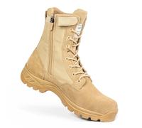 IODSON Bottes de Militaires travail tactiques Hommes légères rangers de Randonnée moto combat montante bottines cuir Avec fermeture éclair YKK Beige 40