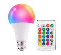 IOEDHW Ampoules colorées à visser E27 30 W en aluminium recouvert de plastique, ampoule à changement de couleur à intensité variable, ampoules LED avec télécommande, 16 couleurs + 4 modes avec fonctio