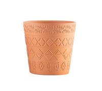 IOEDHW Grands Pots de Plantes en Terre Cuite, Pots de Fleurs en Terre Cuite avec Trou de Drainage et Plateau, Pots de Fleurs à Motif géométrique en Terre Cuite de Gros Calibre, jardinières en Terre