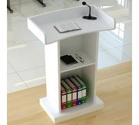 IOEDHW Podium en Bois Blanc, pupitres d'église Portables, pupitres de Salle de Classe, pupitres de réception sur Pied pour conférence, Auditorium, séminaire, école, Cours.