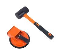 Ioensy 2 Pièces Outil Réparateur de Joints de Plancher Maillet Résistant Ventouse Pratique Outil pour Parquet Stratifié Bois Carrelage Alliage d'Aluminium, Orange