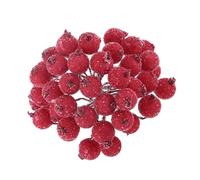 Ioensy 200 Pièces Artificielle Mini Fleur Givrée Plante Artificielle en Mousse Fer Souple Parfait pour Centre de Table Décoration de, Rouge