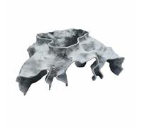 Ioensy Aquatic Habitat Refuge Grotte Cachette Cavité Aquarium Décor Abri Léger Fenêtre Observation pour Poissons Crevettes Scape Planté Environnement Calme, Gris, Moyen M - 19cm X 12.5cm X 6.5cm