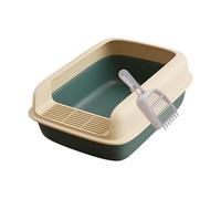 Ioensy Bac à Litière Entièrement Ouvert pour Chats, surélevé et Semi-fermé, avec Cuillère Intégrée. Idéal pour Les Chatons et Autres Petits Animaux, Extra Large