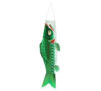 Ioensy Bannière Carpe Japonaise, Drapeau Carpe Coloré, Guirlande de Poissons, Décoration Suspendue Extérieure, Bannière Carpe Japonaise pour Jardin, Vert