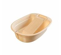 Ioensy Bassine à Linge Résistante en Polypropylène Épais avec Planche de Lavage Intégrée Surface Antidérapante Récipient Optimal pour Vêtements Adaptée aux, Riz Rose