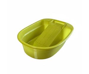 Ioensy Bassine à Linge Résistante en Polypropylène Épais avec Planche de Lavage Intégrée Surface Antidérapante Récipient Optimal pour Vêtements Adaptée aux, Fruit Vert
