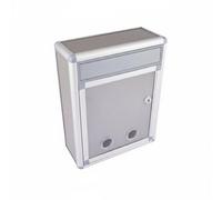Ioensy Boîte à Idées de Suggestions à Commentaires Urne à Questions en Alliage d'Aluminium Finition Soignée et Arrondis Sécurité par t, Modèle BF035, Entrée Frontale, Vierge