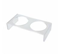 Ioensy Bol pour Chat Élevé Gamelle Écuelle Mangeoire Support en Acrylique Givré et Céramique Design Moderne Qui S’intègre au Décor Hauteur Pensée pour la, Support Double Seul