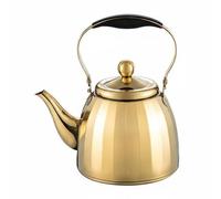 Ioensy Bouilloire Inox Théière Kettle Cafetière Infuseur Amovible Maille Fine Versement Fluide Poignée Ergonomique Base Épaissie Chauffe Rapide Utilisable, Or, 1000ML