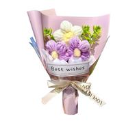 Ioensy Bouquet de Fleurs Tricotées, Fleurs Au Crochet, Décoration, Cadeau pour La Fête Des Mères Ou La Fête Des Enseignants, Violet