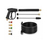 Ioensy Cleaning Hose Nettoyeur Haute Pression Tuyau Spiralé Lance d'Extension Construction Robuste en PVC Plastique et Métal Buses à Angles Variés