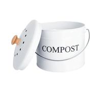 Ioensy Compost de Cuisine, Seau Facile à Nettoyer pour Le Recyclage Des Déchets, Filtre Intégré et Comptoir, Blanc