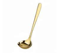 Ioensy Cuillère en Acier Inoxydable Louche Ustensile de Cuisine Bord sans Bavure Résistante Adapté à la Table Préparation des Bouillons, Or, Cuillère