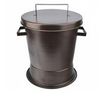 Ioensy de Charbon Seau pour Briquettes Récipient à Cendres Bac de Gestion Charbon Système Poignée Robuste Couvercle Scellé Adapté pour Restaurant Barbecue Collecte 33x26cm