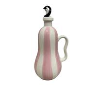 Ioensy Distributeur Céramique D' Vinaigre Brillant Bteille à Épices Bec Verseur Automatique Hygiénique Vinaigrier pr Cuisson sur Plaque, Rose