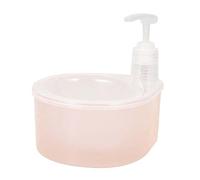 Ioensy Distributeur de Lessive Liquide 2 En 1 avec Porte-éponge, Distributeur de Savon à Lessive pour Lavabo 1000 Ml, Distributeur de Savon Manuel pour Cuisi, Orange