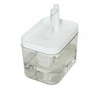 Ioensy Distributeur d'eau Automatique pour Chat avec Fontaine Abreuvoir Réservoir Pompe Silencieuse Boucle Filtration, Blanc Transparent, Eau Vive en Circulation, Modèle Standard