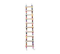 Ioensy Échelle pour Cage à Oiseaux, Support en Bois pour Jouet à Mâcher pour Perroquets, Perchoir en Bois, Pont d'escalade pour Perruches, Dix nœuds