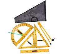 Ioensy Ensemble de Règles Géométriques Mathématiques avec Sac de Rangement, Règles Multifonctionnelles pour L'enseignement En Classe, Triangle, Grands Ch, 5 pièces