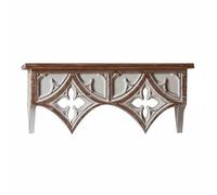 Ioensy Étagère Murale Vintage Étagère de Rangement Étagère de Présentation Étagère Suspendue Bois Massif avec Reliefs Design Mural pour Exposer Objets, 40 Cm