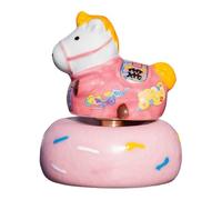 Ioensy Figurine de Cheval Miniature Statue Animale Petit Cheval Décoration Céramique Cabinet Table Convient pour Fête Anniversaire Hôtel Cheminée, Rose